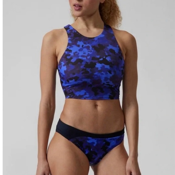 NWT Athleta Camo Conscious CropBikini Top D-DD Freestyle Bottom Swimsuit - Picture 1 of 10